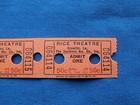 Vintage Rice Theatre 50 Cent Tickets  strip Of 4  Drive-in Movie cinema 