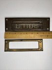 Vintage Brass Letter Door Mail Postal Slot Hardware   Inside Plate