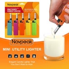 Mini Candle Lighter 5 Pack Refillable Long Neck Butane Gas Lighters For Stove