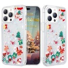Glitter Flowing Liquid Christmas Case For Iphone 16 Pro Christmas Pattern Clear