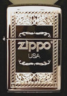 Zippo Windproof Chrome Lighter With Frame Design   Zippo Logo  31360  New In Box