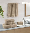 Bath Towel Set - Soft And Absorbent  Ribbed  100  Cotton Towels For Bathroom    