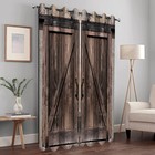 Rustic Wood Barn Door Blackout Curtains Vintage Brown Wooden Barn Door Farmho   