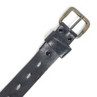 Vintage Leather Belt Black 30 32 Brass Buckle 1 1 2  Retro Biker Goth