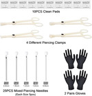 Piercing Kit - 43pcs  Professional Piercing Kit Includes 25pcs Mixed 12g 14g 16g