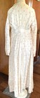 Vintage 1890s Prairie Dress Thin Cotton Print White And Pink As Is