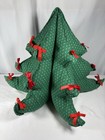Vintage 3d Stuffed Fabric Christmas Tree Hand Crafted Plush W Ribbons