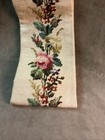 Vintage Handmade Needlepoint Bell Pool Cream With Green Satin Backing Floral
