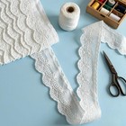 White Eyelet Lace Trim  1 5 Inches Wide 11 Yards Cotton Scalloped Embroidered   