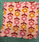 Safety First Pink Baby Blanket Fleece Security Lovey Orange Flower Floral