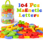 104 Pcs Magnetic Letters Numbers Alphabet Abc 123 Fridge Magnets Plastic Edu New