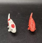 Kotobuki Porcelain Koi Fish Lot 2 Figurine Ceramic Japan Chopstick Rest