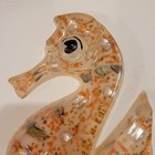Vintage Lucite Acrylic Abalone Orange Seahorses Clear Wall Hanger Set Of 2