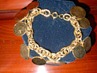 1986 Franklin Mint 24kt Plated Gold Caribbean Coin Necklace  Bracket   Earrings