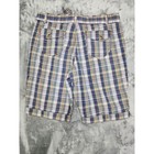 Riders Copper Plaid Tie Belted Cuffed Shorts Size 15 16 Multi High Rise Bermuda