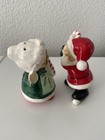 Vintage Christmas Japan Golfing Santa Mrs  Claus Salt   Pepper Shakers Rare