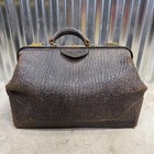 Antique Doctor Physician House Call Medical Bag Large Brown Leather Pre-1930   s
