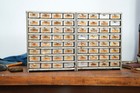 Antique Apothecary Cabinet Industrial Nut Bolt Bin Watchmaker Tool Box Vintage