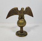 Vtg American Bald Eagle Solid Brass Flag Pole Finial Topper Patriotic Americana