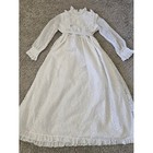 Vintage Cinderella Girls White Lace Maxi Dress Size 8 Flower Girl Princess
