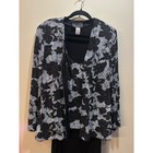Alex Evenings Black Floral Beaded Jacket Dress Set Sz 16 Mother Of Bride Church