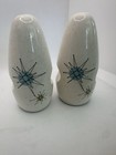 Franciscan Atomic Starburst Ceramic Salt   Pepper Shakers 5 1 2  Tall Set