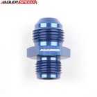 2pcs -6an An6 Male Flare To 11 16   X 18 Inverted Fuel Fitting Adapter Blue Usa