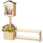 Wooden Little Library Box Outdoor Free Library  Double Outdoor Box With Wood