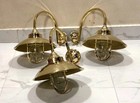 Nautical Goose Neck Ship Solid Brass Wall Light Marine Antique Sconce 3 Pcs