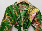 Indian Floral Printed 100  Cotton Robe Long Kimono Sleepwear Night Kimono Dress