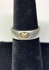 Vtg Wj Waldeck Johnson 925 Sterling Silver W 14k Gold Heart Accent Ring Size 7