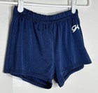 Gk Elite Boys L Gymnastics Dance Cheer Shorts Navy Blue Nylon Logo Large