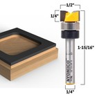 4 Bit 1 2  Diameter Flush Trim Template Router Bit Set 1 4  Shank Yonico 14422q