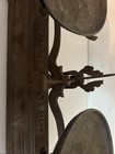 Vintage Cast Iron   Brass Scale And 4 Weights  Antique Collectible Must See