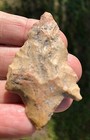 Vtg    newnan Cream beige Point Archaic Blade Spear Arrowhead Florida Cert 2 3 8   