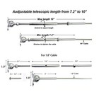 T316 Stainless Steel Deck Toggle Tensioner Set For Cable Railing- 1 8  Cable