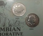 1892   1893  2 Pc Set columbian Exposition Silver Halfdollar Circulated Freepost