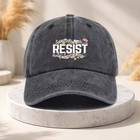 Resist Washed Graphic Dad Hat Political Statement Baseball Cap Adjustable Unisex