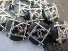 Chanel 10 Buttons  18 Mm  Black  Silver Tone  Metal    This Is For 10