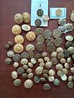 Mixed Lot Of 190 Vintage 1 3  To 1 1 4  Metal Shank Gold Tone Buttons Waterbury