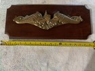 Submarine Service Dolphin Brass Plaque On Walnut Base