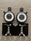 Vintage Oversize Heuer 61mm Stopwatch Set On A Rally Dash Panel