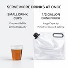 Clear 1 2 Gallon Beverage Bags W  Handle   Cap Drink Pouches To Go 5-100 Pack