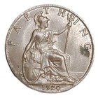 1920 Great Britain Farthing 105 Years Old Xf  Au Coin King George V Km 808 1