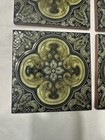 Vtg La Campanella Sassuolo Italy Art Tiles Art Nouveau Blue Green  6x6 12 Ct