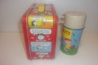 Nice Vintage 1976 Peanuts Metal Lunch Box   Metal Glass Thermos Hard To Find 