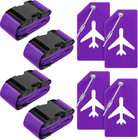 8 Pcs Luggage Straps Suitcase Tags Set For Tsa Approved  4 Travel Adjustable    