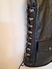 Vtg Harley-davidson Leather Vest W patches Large Black Lined Logo Snaps Pockets