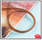 5 5 Yards Genuine Leather Cord 4mm Round Braided Bolo Leather Cord Brown