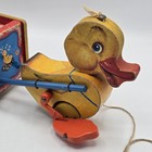 Vintage 1952 Fisher Price Musical Duck No  795 Wooden Pull Toy Working